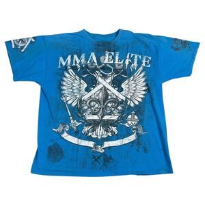 vintage y2k 2000s MMA Elite all over print tshirt XL emo grunge goth skater
